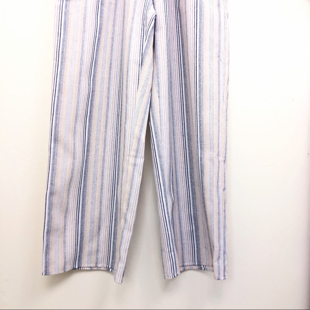 Anthropologie DREW Stripe Jumpsuit Tan Blue XS NWT - Picture 3 of 11